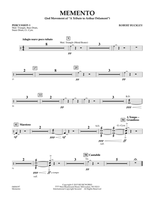 Book cover for Memento - Percussion 1