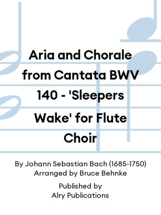 Book cover for Aria and Chorale from Cantata BWV 140 - 'Sleepers Wake' for Flute Choir