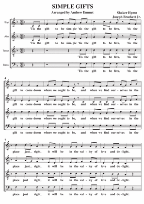 Book cover for Simple Gifts A Cappella SATB