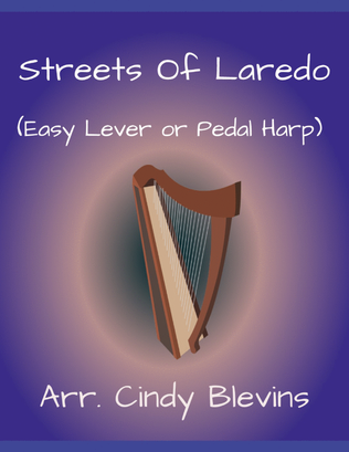 Book cover for Streets of Laredo, for Easy Harp (Lap Harp Friendly)