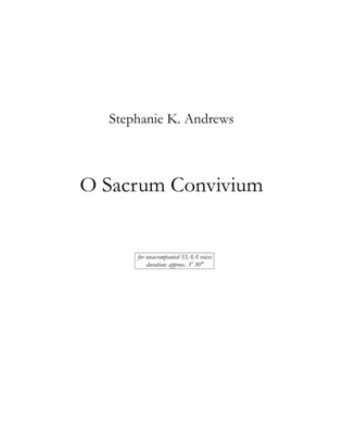 O Sacrum Convivium