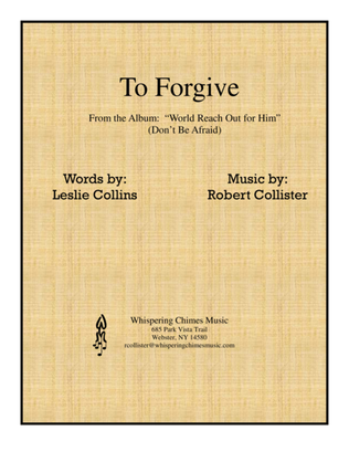 Book cover for To Forgive