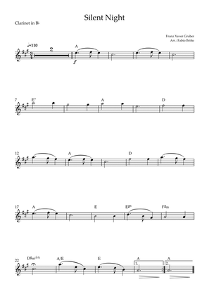 Book cover for Silent Night (Christmas Song) for Clarinet in Bb Solo with Chords