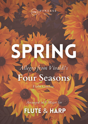 Book cover for DUET - Four Seasons Spring (Allegro) for FLUTE and PEDAL HARP - F Major