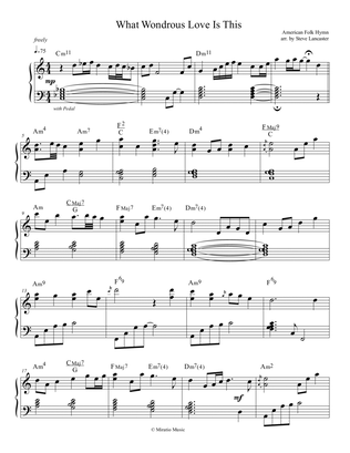 Book cover for What Wondrous Love Is This - Celtic arr. for solo piano