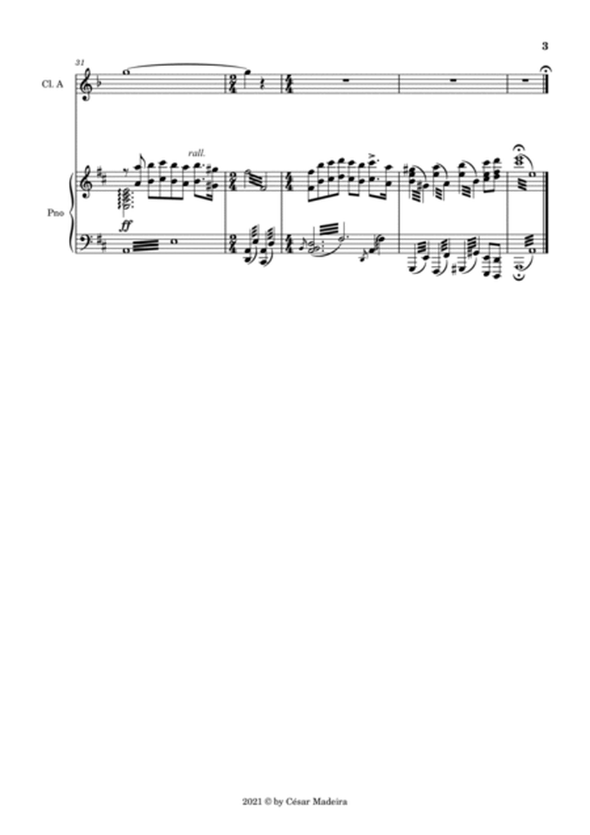 Nessun Dorma by Puccini - Clarinet in A and Piano (Full Score and Parts) image number null