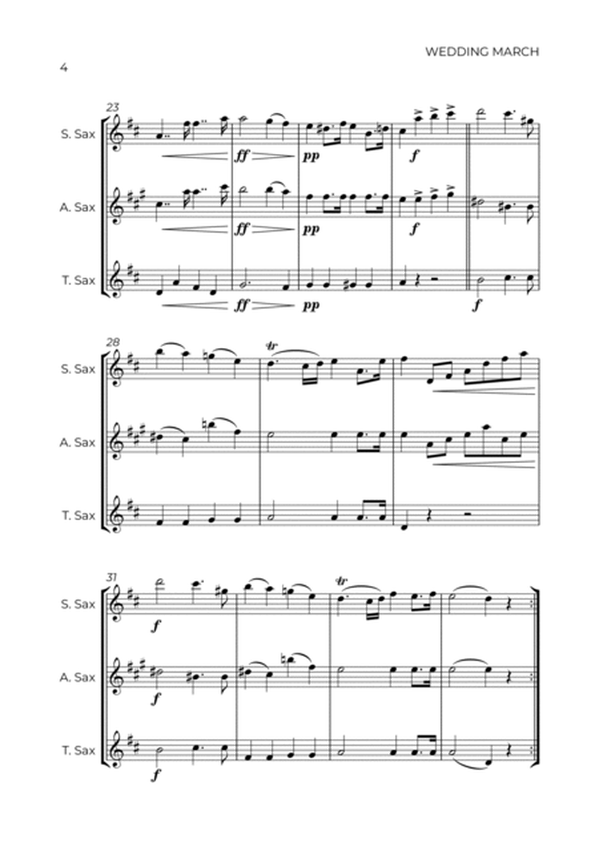 WEDDING MARCH - MENDELSSOHN - SAX TRIO (SOPR, ALTO & TENOR) image number null