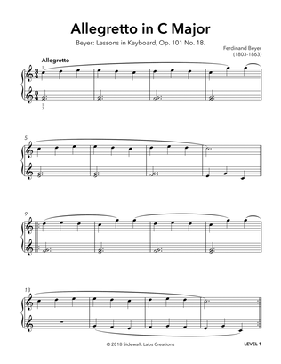 Book cover for Allegretto in C Major, Op. 101 No. 18
