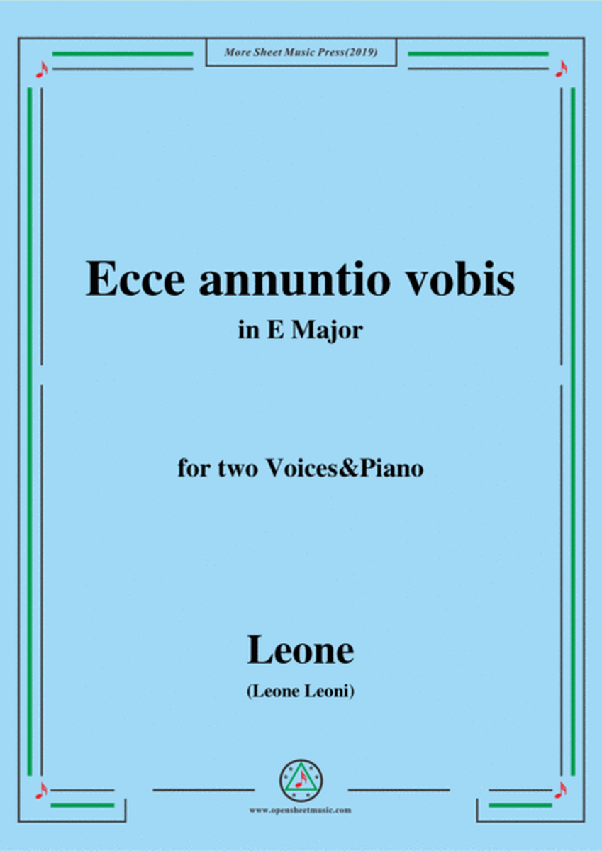 Leoni-Ecce annuntio vobis,in E Major,for two Voices&Piano image number null