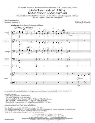 Book cover for God of Grace and God of Glory God of Tempest, God of Whirlwind (Full Score)