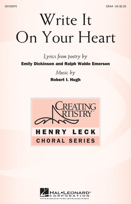 Book cover for Write It On Your Heart