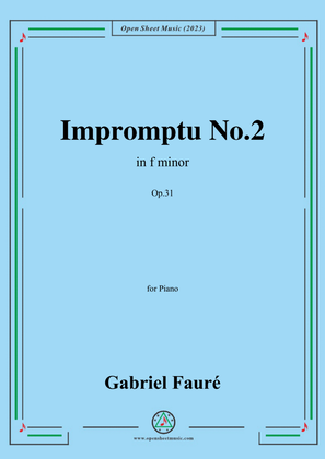 Book cover for G. Fauré-Impromptu No.2,Op.31