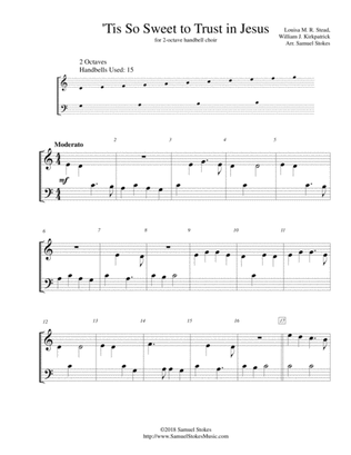 'Tis So Sweet to Trust in Jesus - for 2-octave handbell choir