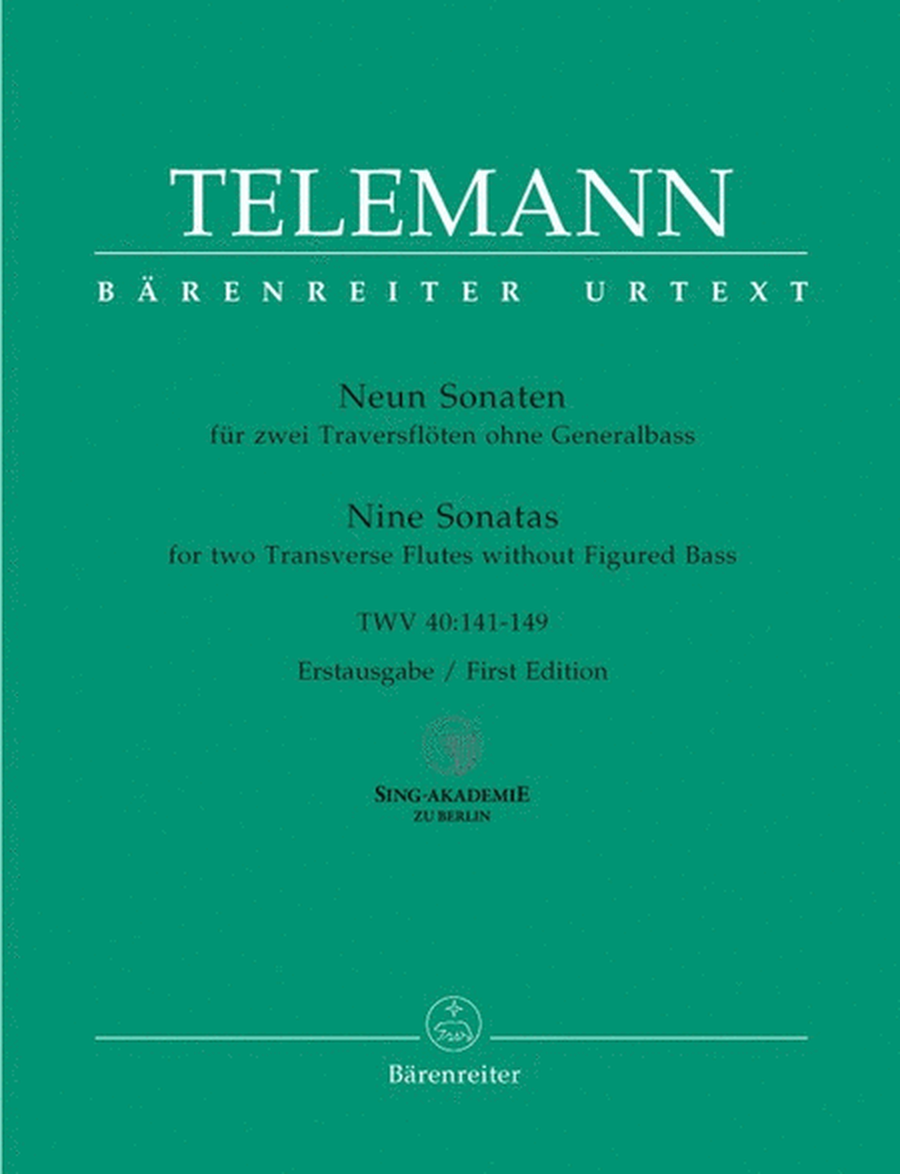 Telemann - 9 Sonatas For 2 Flutes Twv40: 141-149