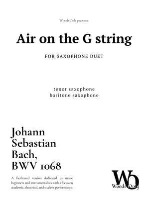 Air on the G String by Bach for Low-Saxophone Duet