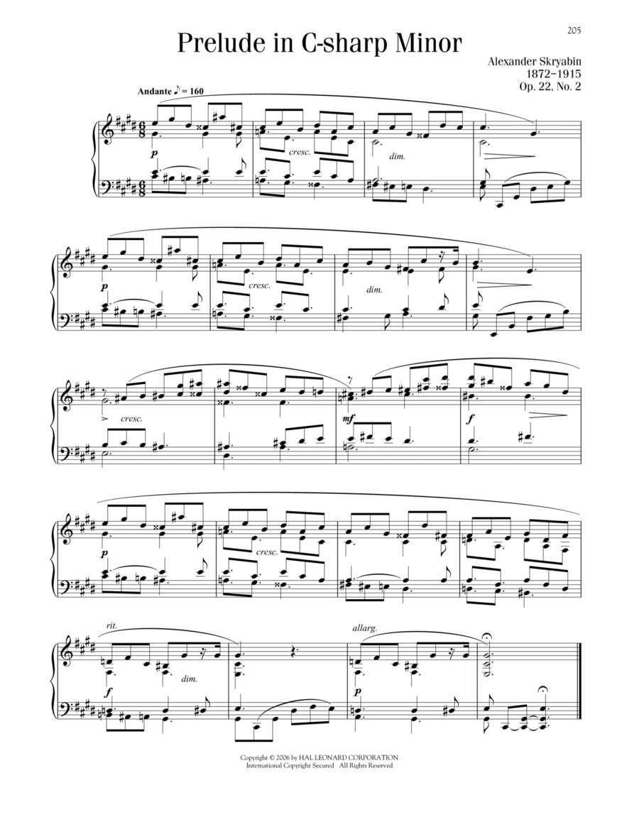 Prelude In C-Sharp Minor, Op. 22, No. 2