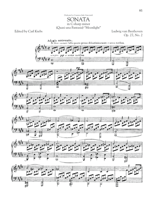 Book cover for Piano Sonata No. 14, Op. 27, No. 2 ("Moonlight")