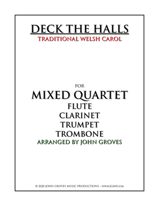 Book cover for Deck The Halls - Flute, Clarinet, Trumpet, Trombone (Quartet)