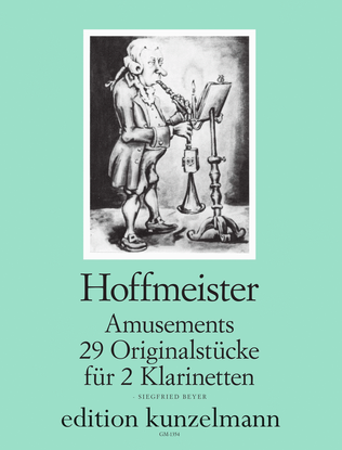 Book cover for Amusements, 29 original pieces for 2 clarinets