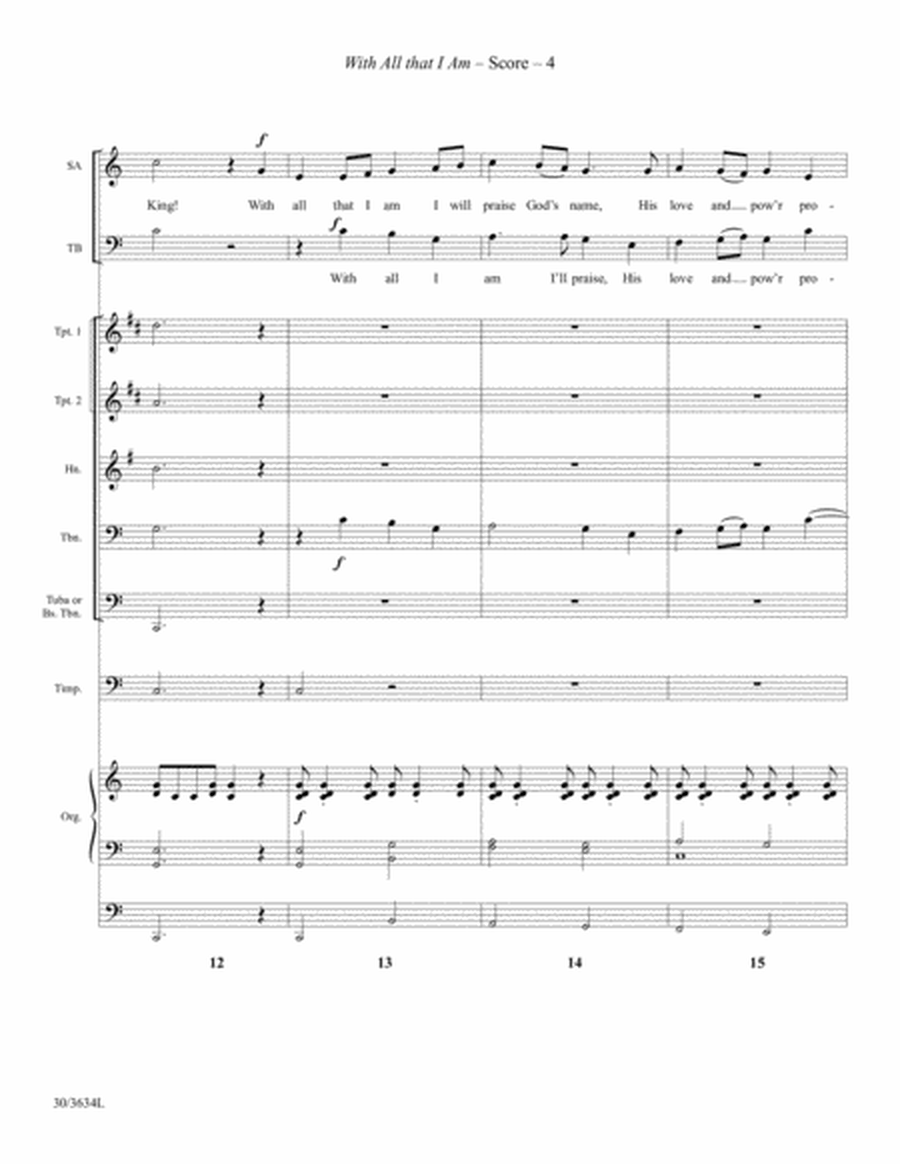 With All That I Am - Brass Quintet and Timpani Score and Parts