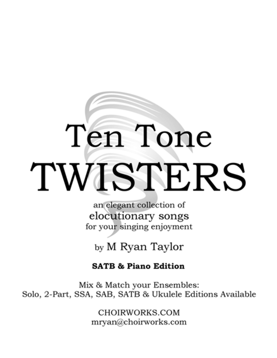 Ten Tone Twisters for SATB Choir & Piano