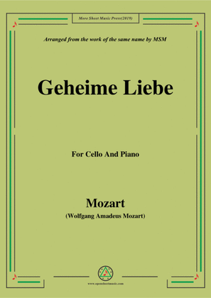 Book cover for Mozart-Geheime Liebe,for Cello and Piano