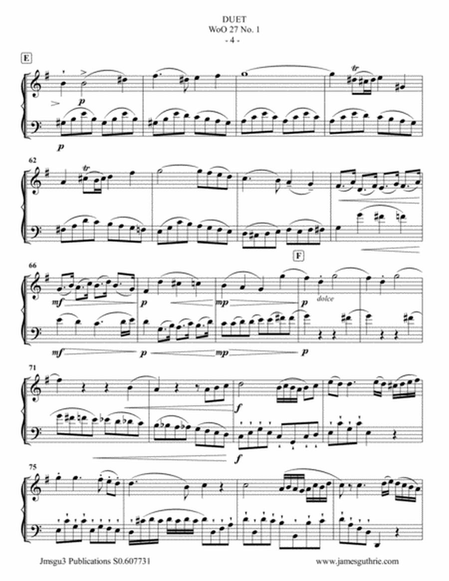 Beethoven: Three Duets WoO 27 for French Horn & Bass Trombone image number null