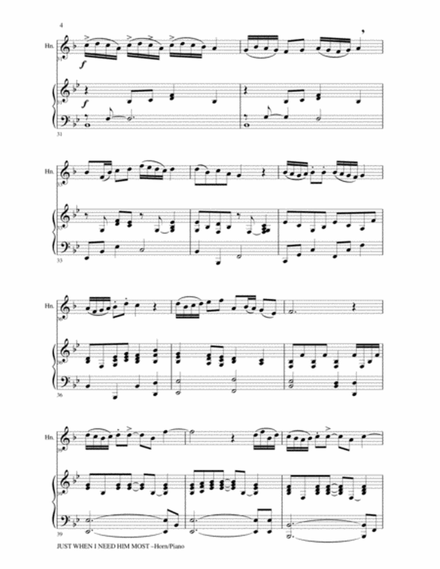 6 BEAUTIFUL HYMNS, Set III & IV (Duets - Horn in F and Piano with Parts) image number null