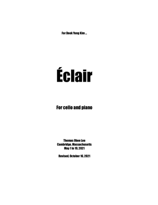 Book cover for Éclair (2021) for cello and piano