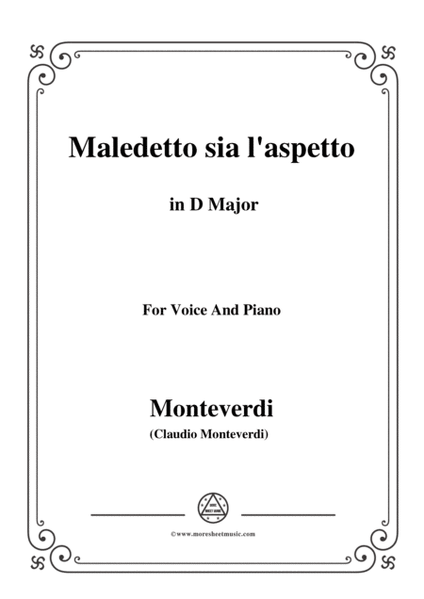 Monteverdi-Maledetto sia l’aspetto in D Major, for Voice and Piano image number null
