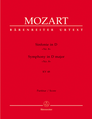 Book cover for Symphony, No. 8 D major, KV 48