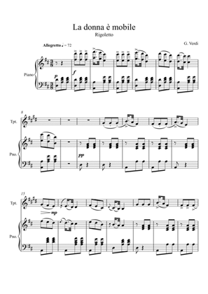 Book cover for Giuseppe Verdi - La donna e mobile (Rigoletto) Trumpet Solo - D Key