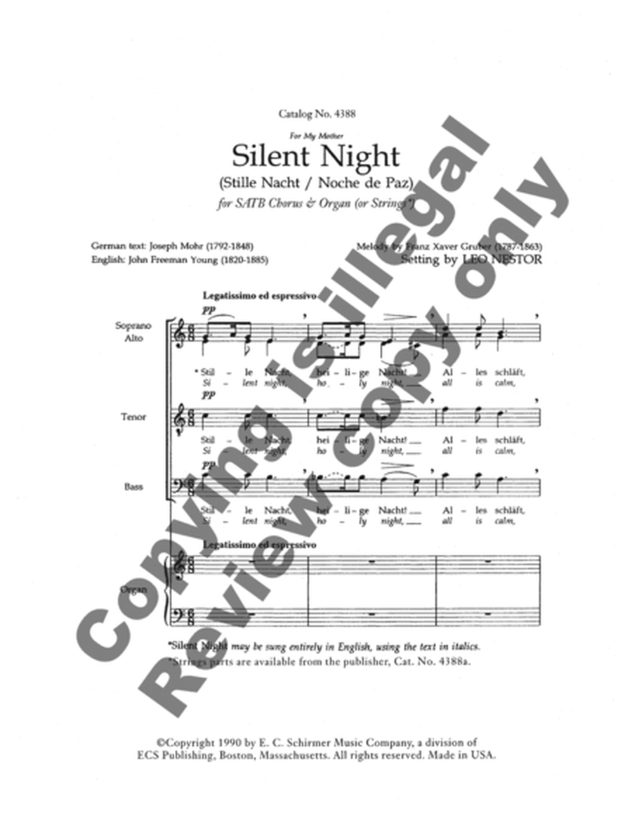 Silent Night (Stille Nacht/Noche de Paz) (Choral Score)