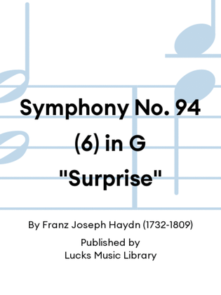 Book cover for Symphony No. 94 (6) in G "Surprise"