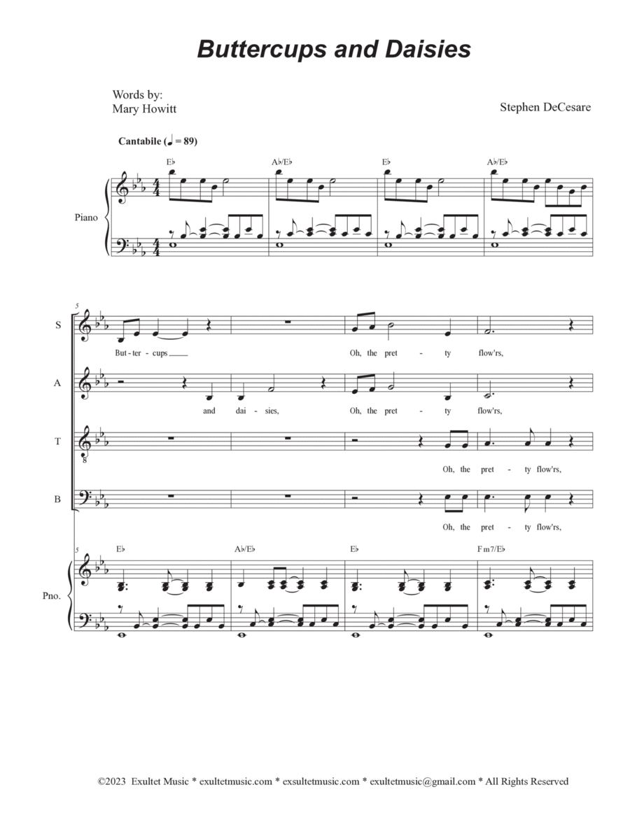 Buttercups And Daisies (SATB) image number null