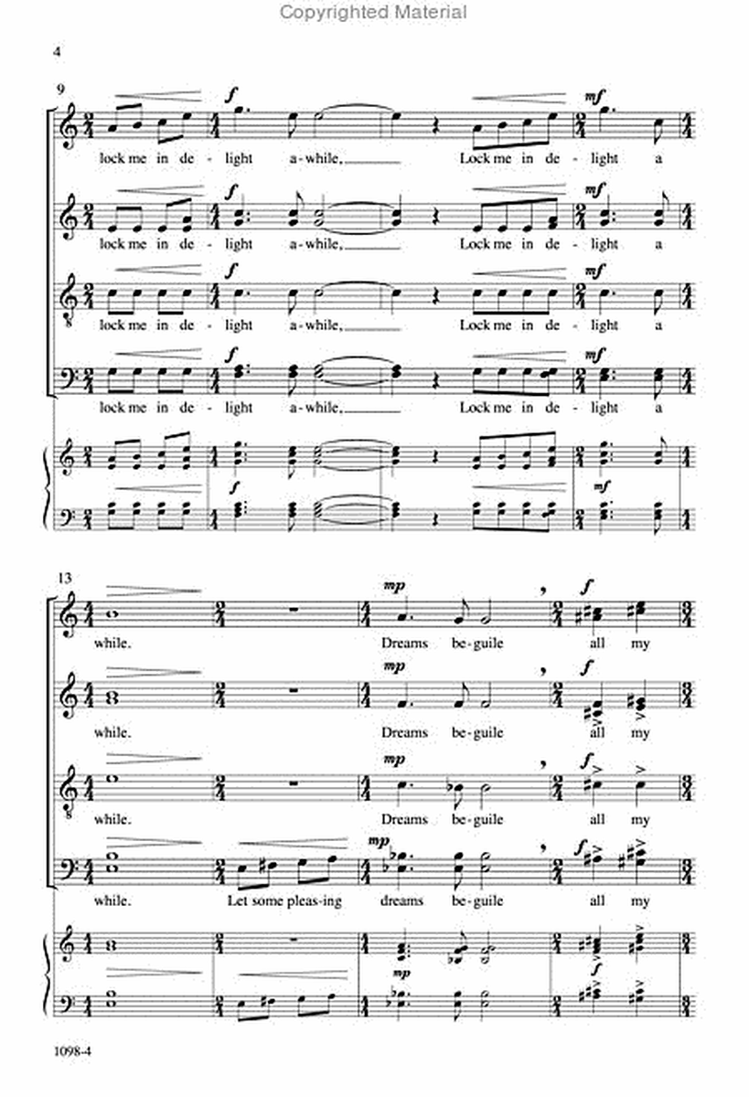 Come Sleep - SATB Octavo image number null