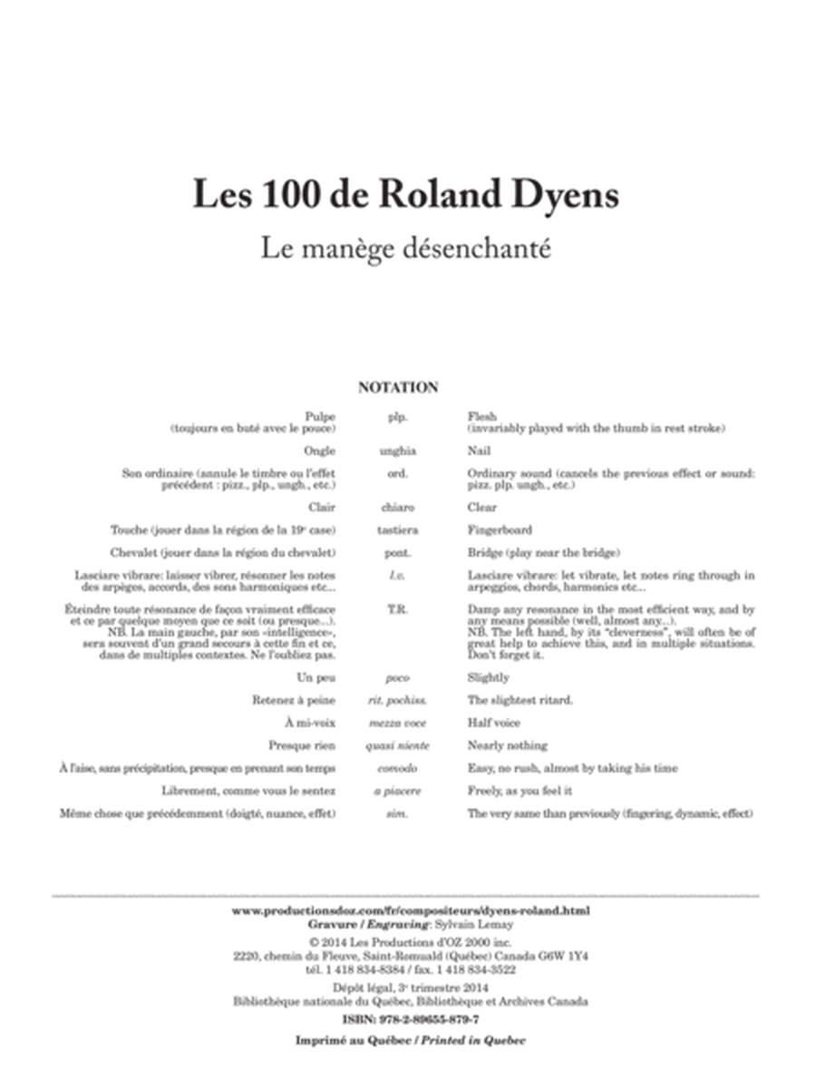 Les 100 de Roland Dyens - Le manège désenchanté