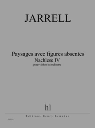Book cover for Paysages avec figures absentes - Nachlese IV