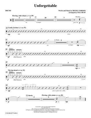 Unforgettable (arr. Mac Huff) - Drums