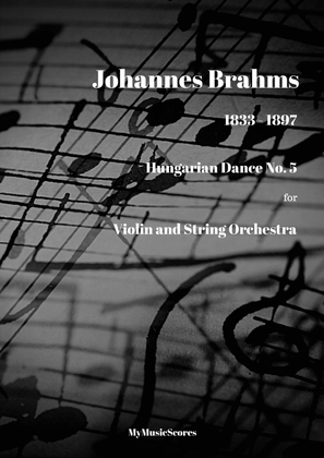 Book cover for Brahms Hungarian Dance No 5 for Violin and String Orchestra