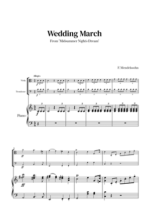 Book cover for Felix Mendelssohn - Wedding March From Midsummer Night's Dream for Viola, Trombone and Piano
