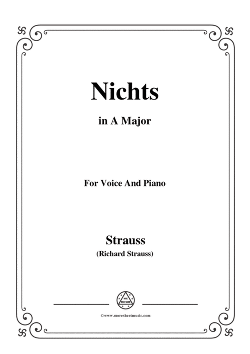 Richard Strauss-Nichts in A Major,for Voice and Piano image number null