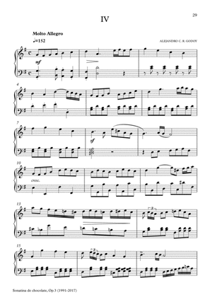 Sonatina de chocolate, Op.3 (para piano) (2017) - IV. Molto Allegro