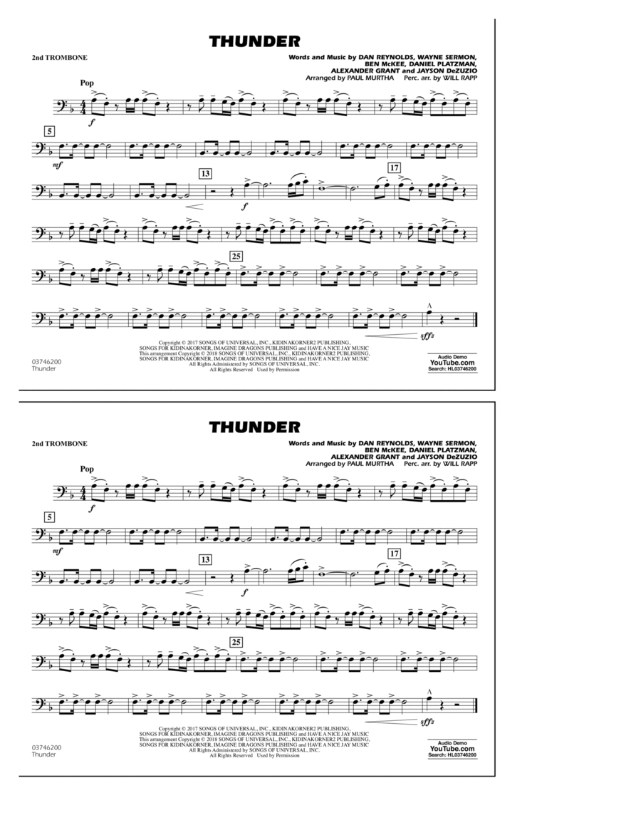 Thunder - 2nd Trombone