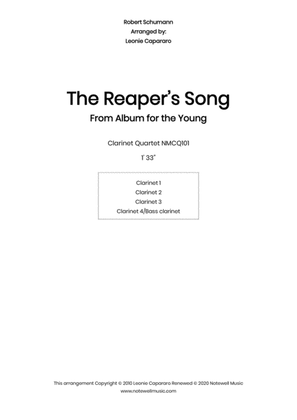 Book cover for The Reaper's Song (Clarinet quartet)