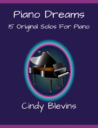 Book cover for Piano Dreams, 15 original piano solos (late intermediate - advanced)