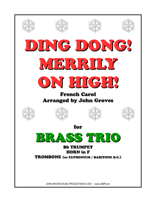 Book cover for Ding Dong! Merrily on High! - Trumpet, Horn in F, Trombone (Brass Trio)