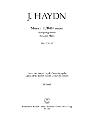 Book cover for Missa B flat major Hob.XXII:13 'Creation Mass'