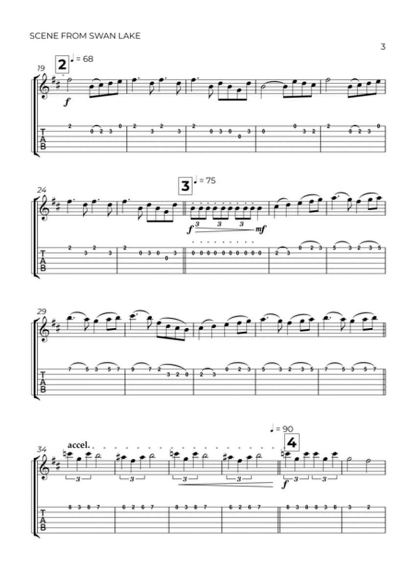 SCENE FROM SWAN LAKE - TCHAIKOVSKY – GUITAR TABLATURE image number null