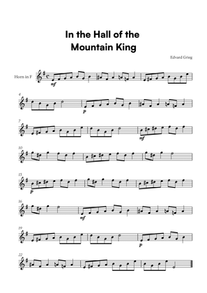 Book cover for Edvard Grieg - In the Hall of the Mountain King (for French Horn Solo)